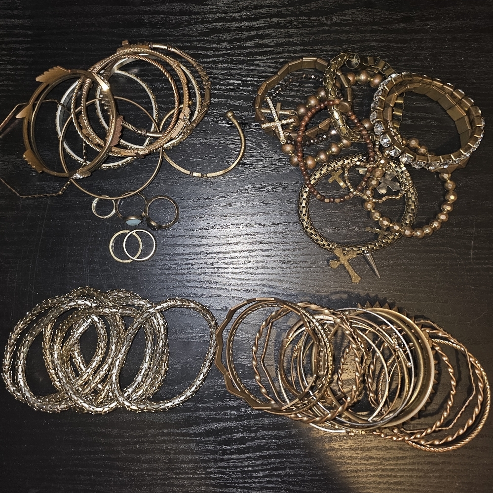 50 Bracelets | 1 Necklace | 5 Rings Set